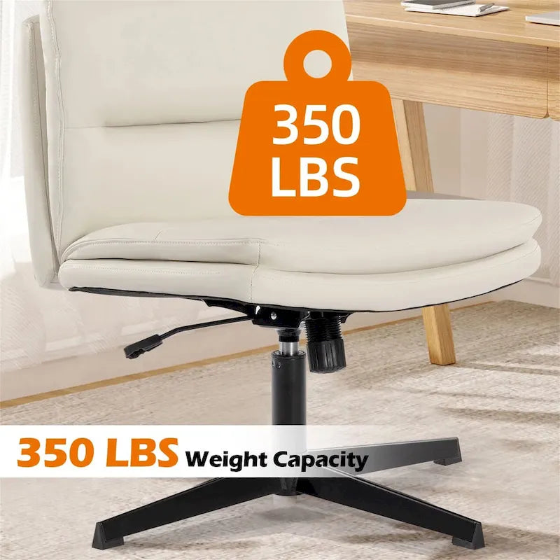 Chaise de bureau sans roulettes en cuir synthétique sans accoudoirs