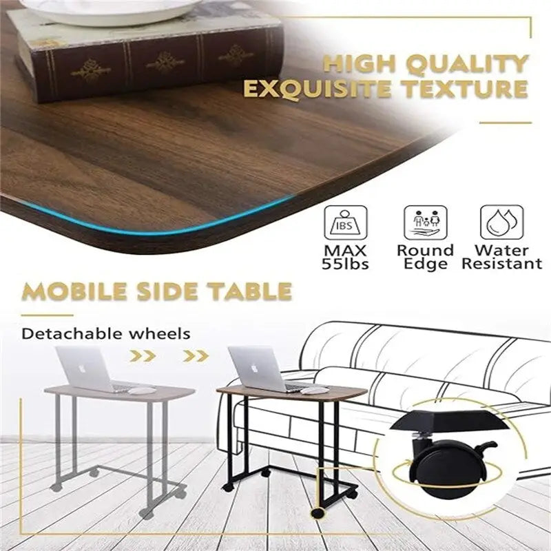 Table d'appoint en bois avec plateau anti-rayures