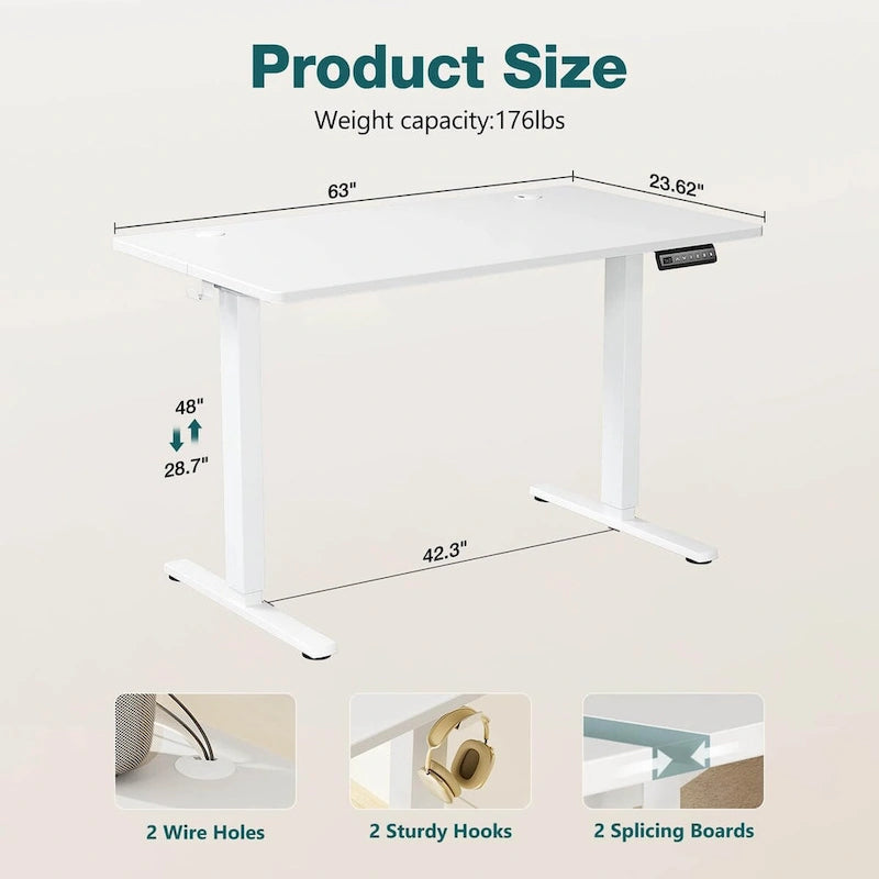 Bureau d'ordinateur ergonomique réglable en hauteur électriquement