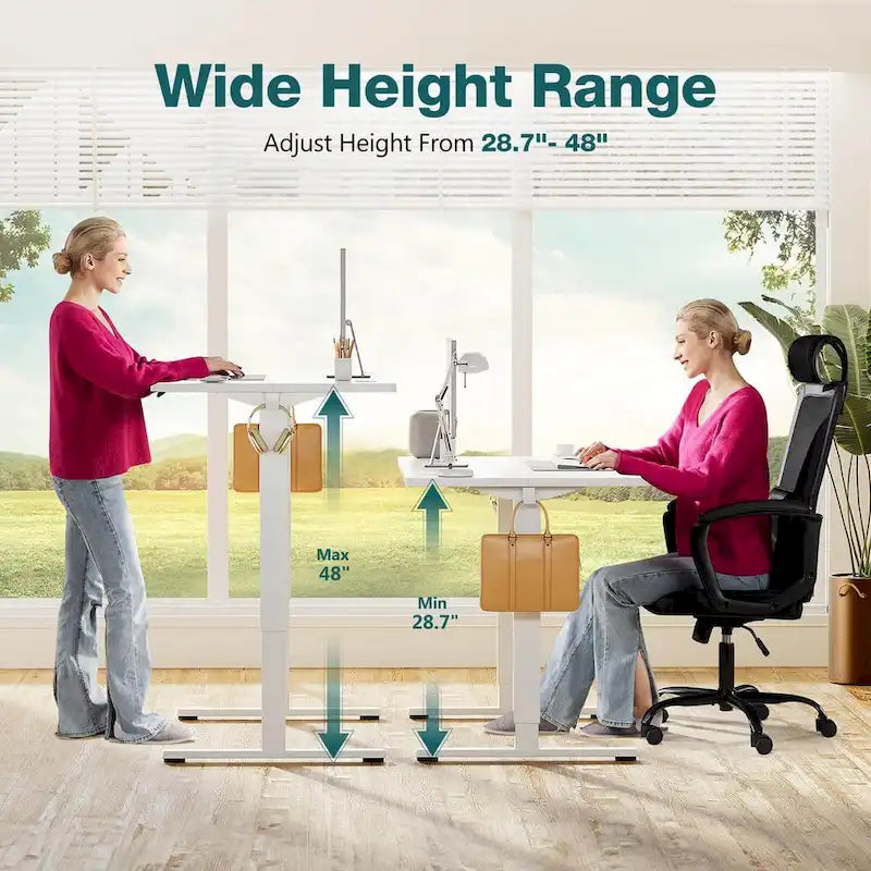 Bureau d'ordinateur ergonomique réglable en hauteur électriquement