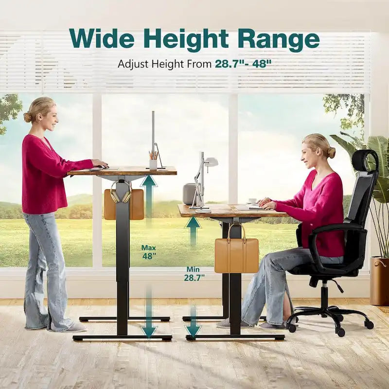 Bureau d'ordinateur ergonomique réglable en hauteur électriquement