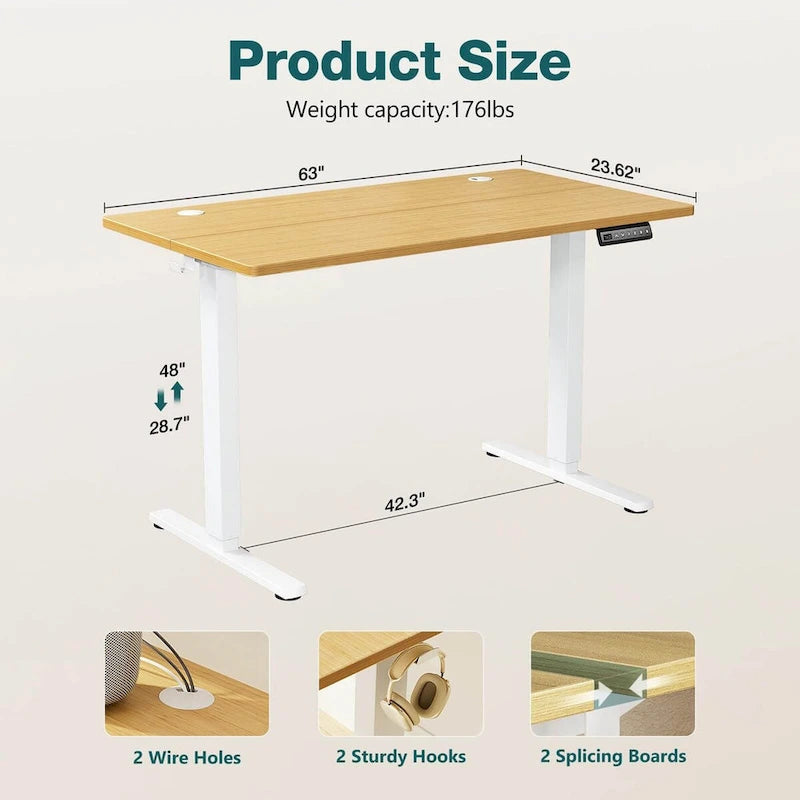 Bureau d'ordinateur ergonomique réglable en hauteur électriquement