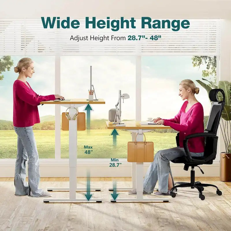 Bureau d'ordinateur ergonomique réglable en hauteur électriquement