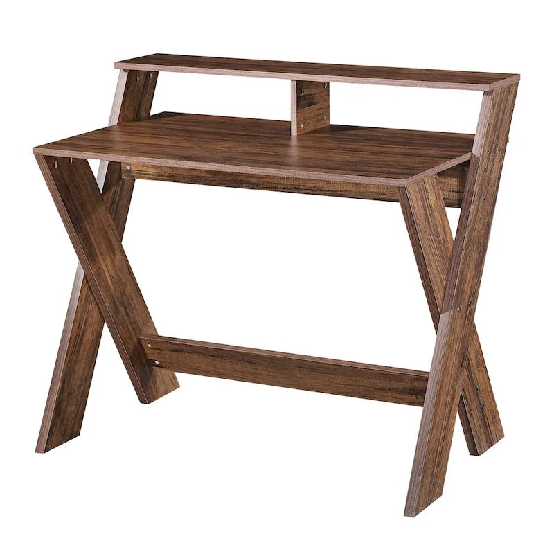 Bureau d'ordinateur à domicile Ledel Wood avec étagère ouverte