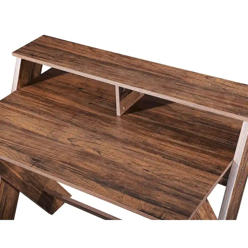 Bureau d'ordinateur à domicile Ledel Wood avec étagère ouverte
