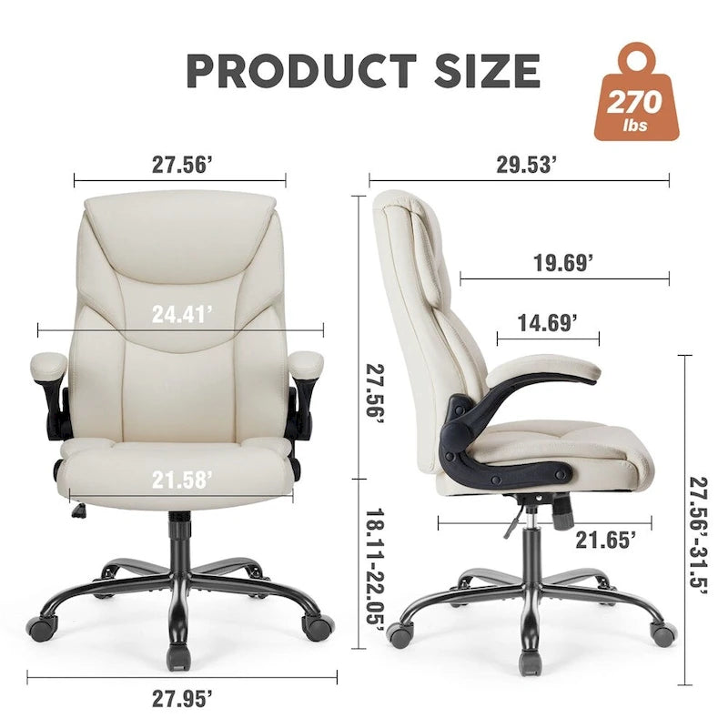 Chaise de bureau ergonomique réglable avec accoudoirs relevables - N/A