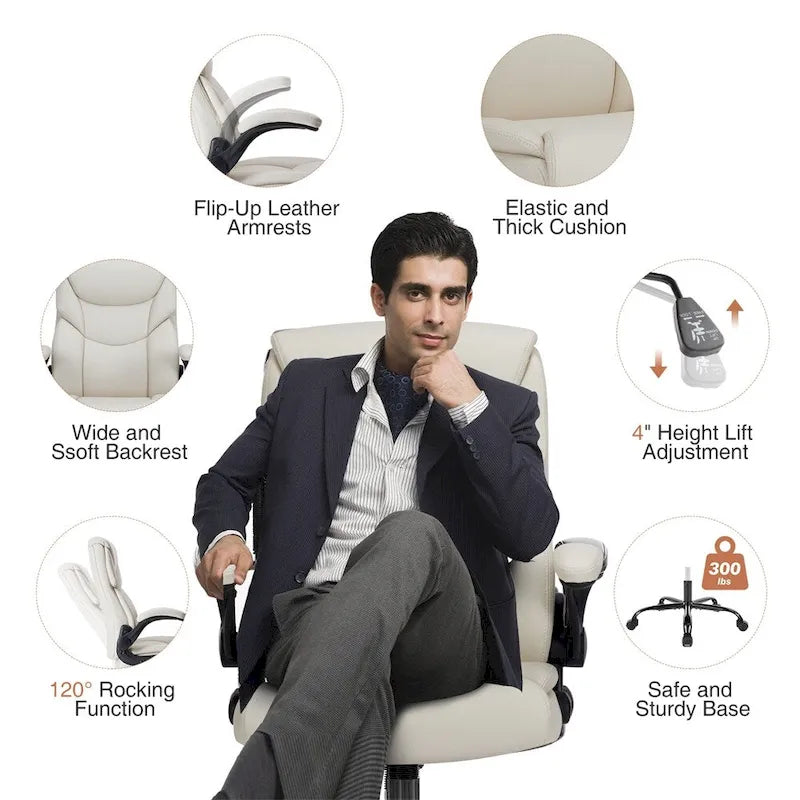 Chaise de bureau ergonomique réglable avec accoudoirs relevables - N/A