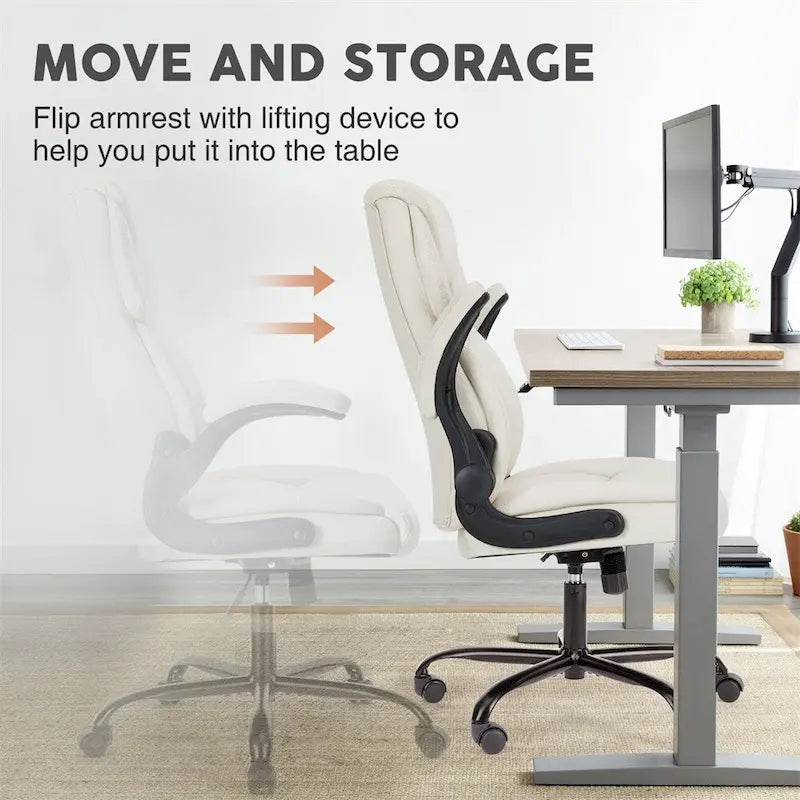 Chaise de bureau ergonomique réglable avec accoudoirs relevables - N/A