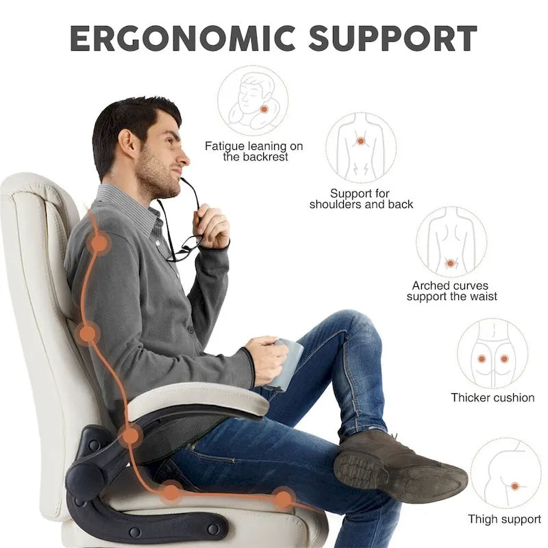 Chaise de bureau ergonomique réglable avec accoudoirs relevables - N/A