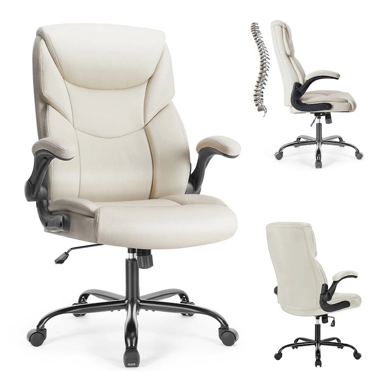 Chaise de bureau ergonomique réglable avec accoudoirs relevables - N/A