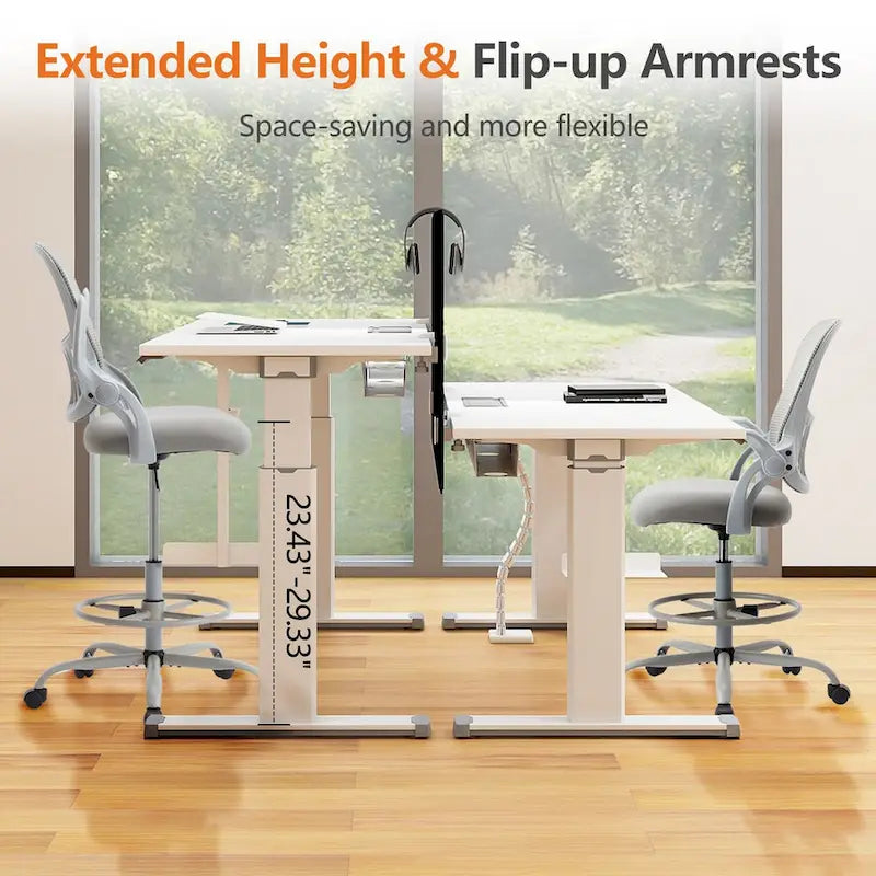 Chaise de bureau haute ergonomique avec accoudoirs relevables