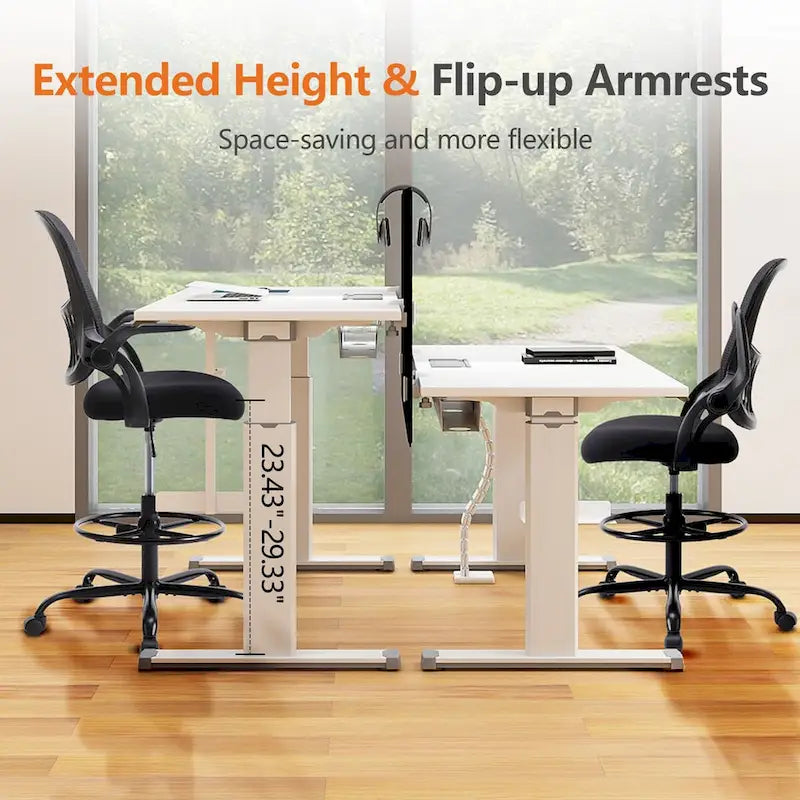Chaise de bureau haute ergonomique avec accoudoirs relevables