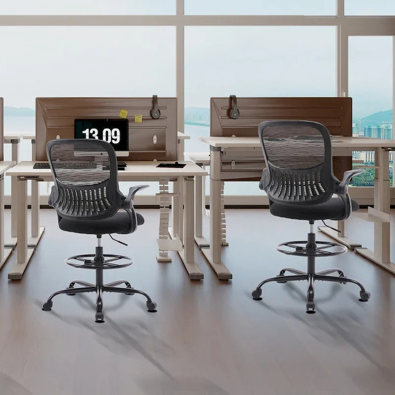 Chaise de bureau haute ergonomique avec accoudoirs relevables