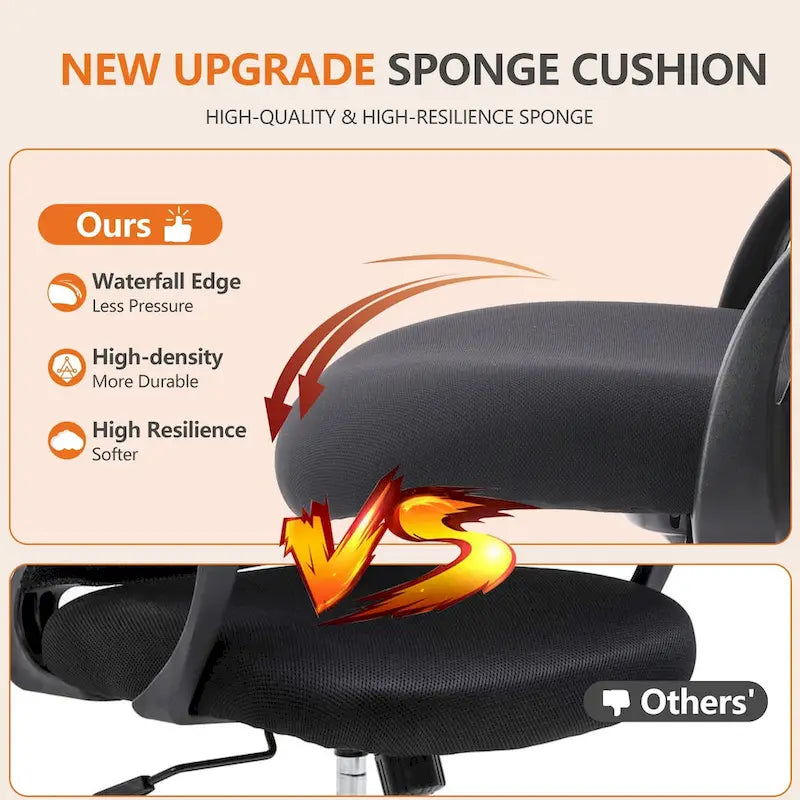 Chaise de bureau haute ergonomique avec accoudoirs relevables