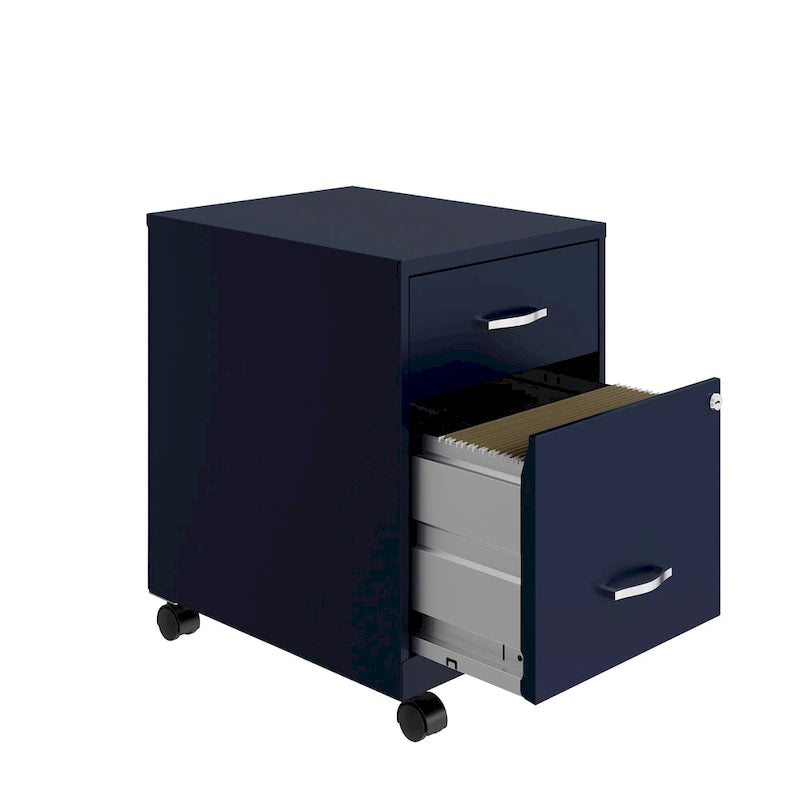 Classeur mobile vertical 2 tiroirs de 45,7 cm de profondeur, format lettre, avec tiroir accessoire Space Solutions 18