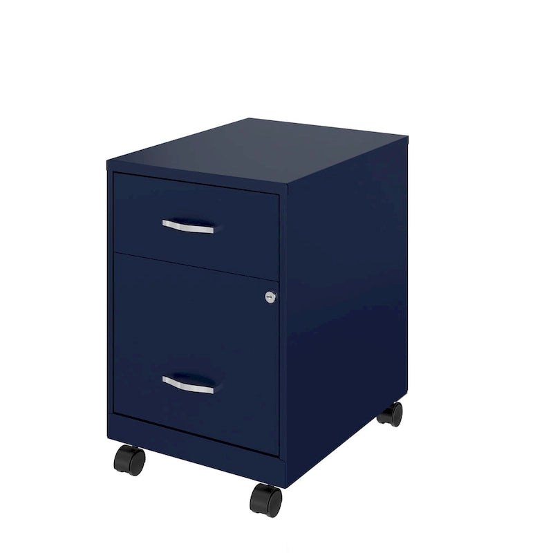 Classeur mobile vertical 2 tiroirs de 45,7 cm de profondeur, format lettre, avec tiroir accessoire Space Solutions 18