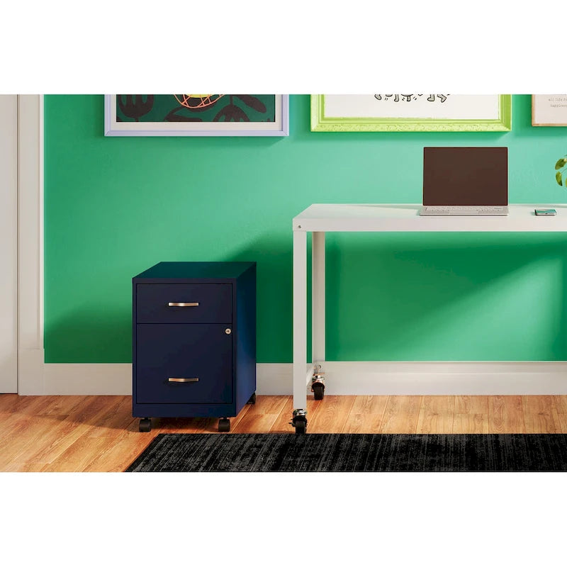 Classeur mobile vertical 2 tiroirs de 45,7 cm de profondeur, format lettre, avec tiroir accessoire Space Solutions 18