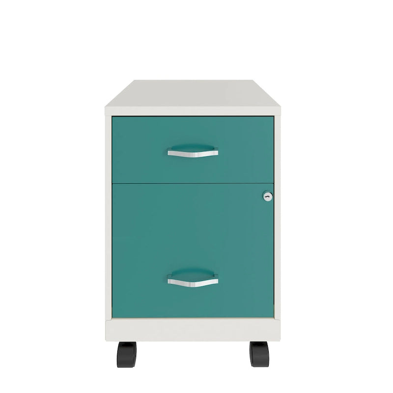 Classeur mobile vertical 2 tiroirs de 45,7 cm de profondeur, format lettre, avec tiroir accessoire Space Solutions 18