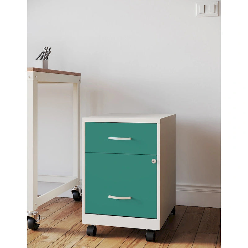 Classeur mobile vertical 2 tiroirs de 45,7 cm de profondeur, format lettre, avec tiroir accessoire Space Solutions 18