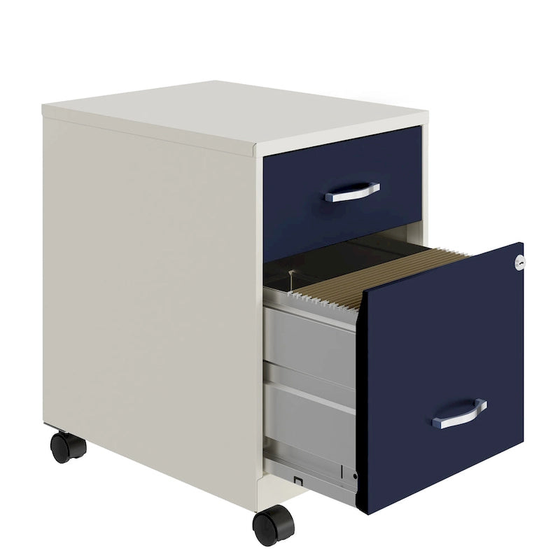 Classeur mobile vertical 2 tiroirs de 45,7 cm de profondeur, format lettre, avec tiroir accessoire Space Solutions 18