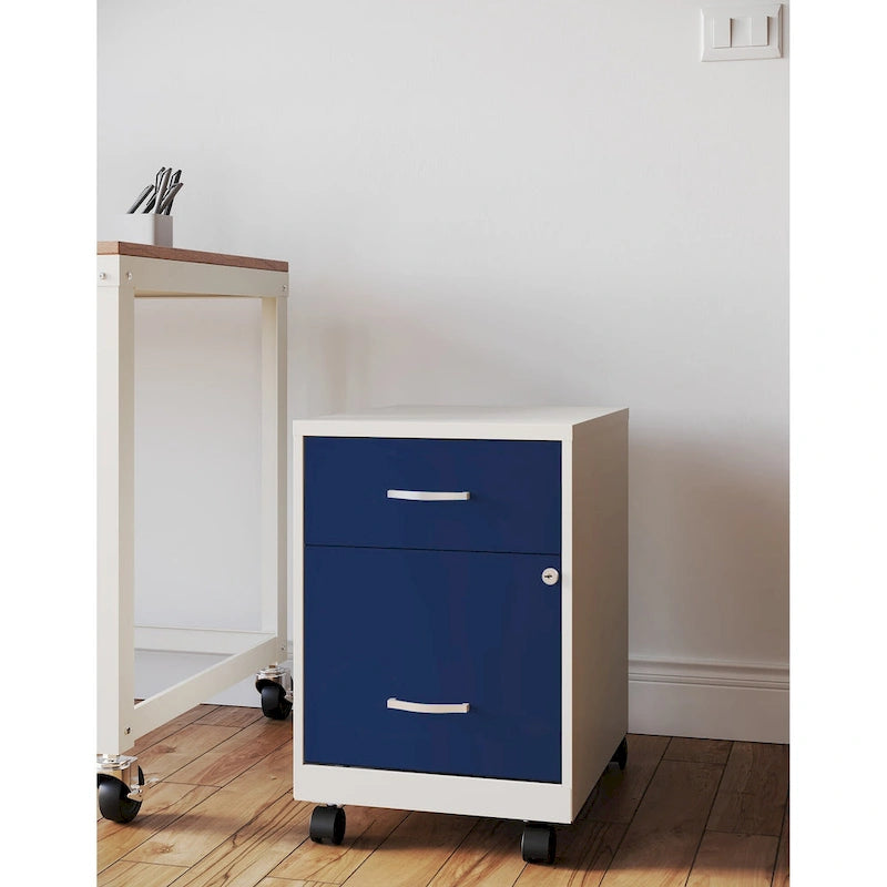 Classeur mobile vertical 2 tiroirs de 45,7 cm de profondeur, format lettre, avec tiroir accessoire Space Solutions 18