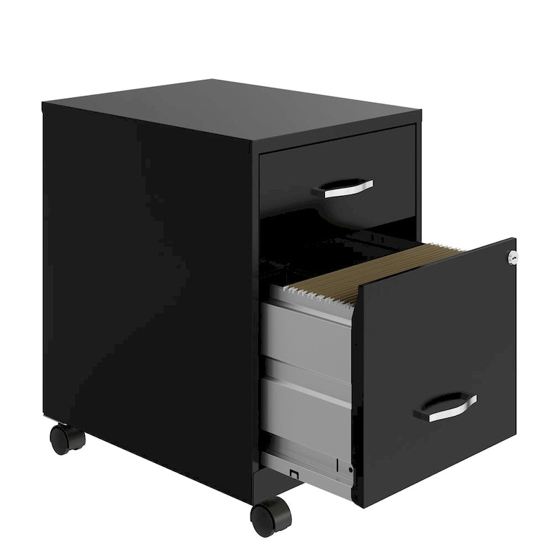 Classeur mobile vertical 2 tiroirs de 45,7 cm de profondeur, format lettre, avec tiroir accessoire Space Solutions 18