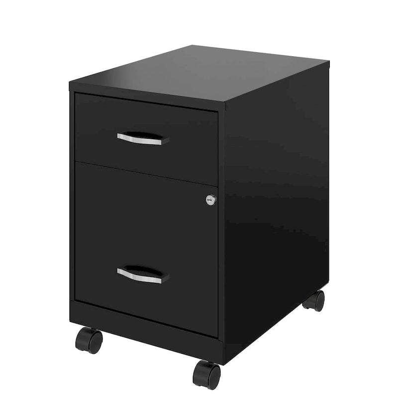 Classeur mobile vertical 2 tiroirs de 45,7 cm de profondeur, format lettre, avec tiroir accessoire Space Solutions 18