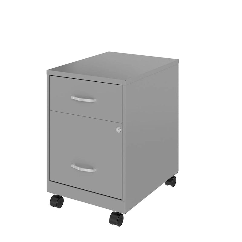 Classeur mobile vertical 2 tiroirs de 45,7 cm de profondeur, format lettre, avec tiroir accessoire Space Solutions 18