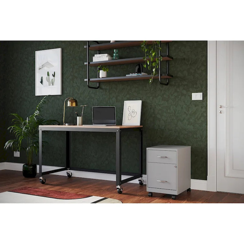 Classeur mobile vertical 2 tiroirs de 45,7 cm de profondeur, format lettre, avec tiroir accessoire Space Solutions 18