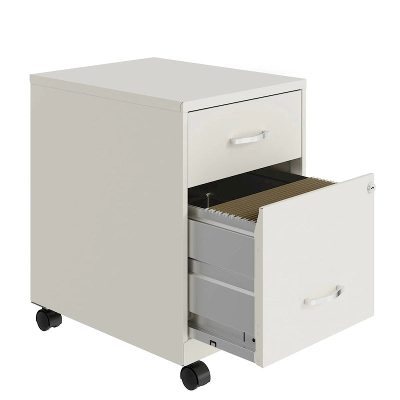 Classeur mobile vertical 2 tiroirs de 45,7 cm de profondeur, format lettre, avec tiroir accessoire Space Solutions 18