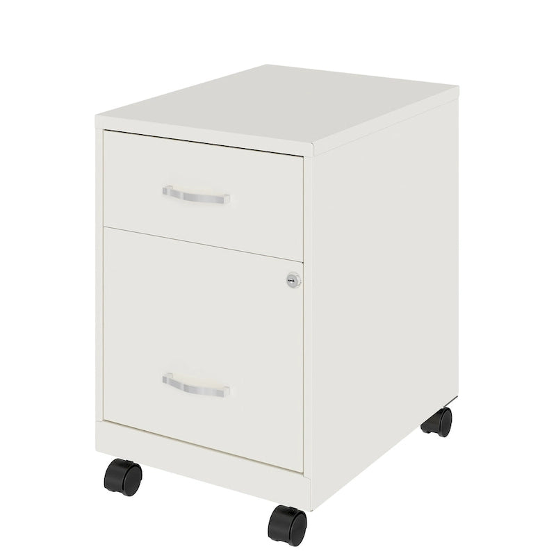 Classeur mobile vertical 2 tiroirs de 45,7 cm de profondeur, format lettre, avec tiroir accessoire Space Solutions 18