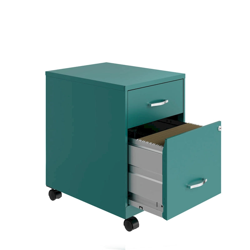 Classeur mobile vertical 2 tiroirs de 45,7 cm de profondeur, format lettre, avec tiroir accessoire Space Solutions 18