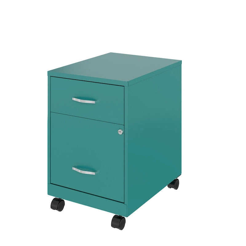 Classeur mobile vertical 2 tiroirs de 45,7 cm de profondeur, format lettre, avec tiroir accessoire Space Solutions 18