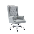 Chaise de bureau Porthos Home Iaen avec dossier à oreilles, revêtement en lin