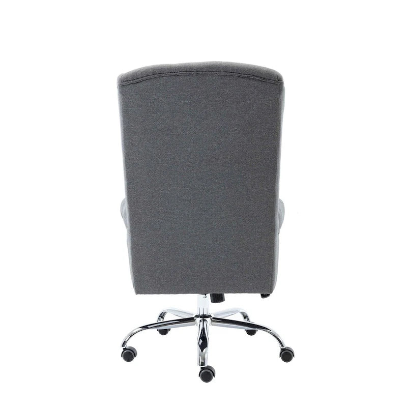 Chaise de bureau Porthos Home Iaen avec dossier à oreilles, revêtement en lin