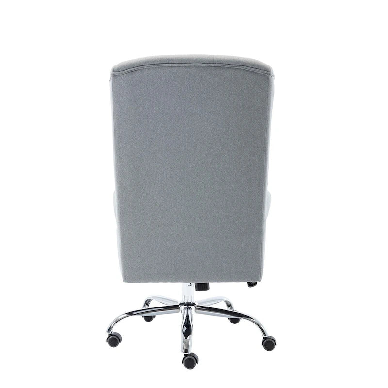 Chaise de bureau Porthos Home Iaen avec dossier à oreilles, revêtement en lin