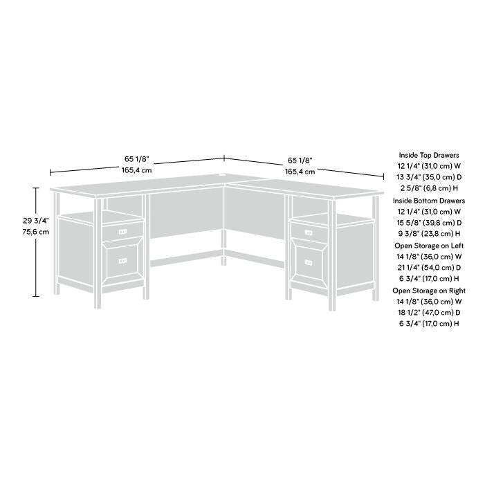 Bureau d'angle Cottage Road blanc A2