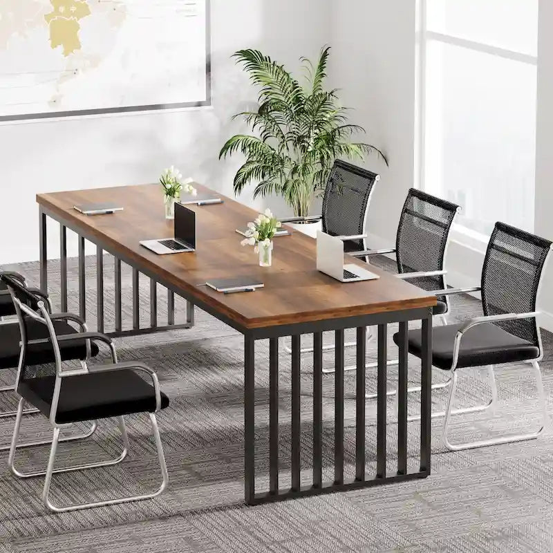 Table de réunion de conférence rectangulaire de 1,98 m pour bureau à domicile