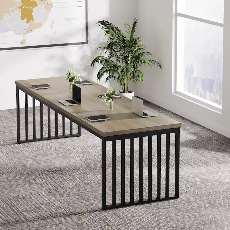 Table de réunion de conférence rectangulaire de 1,98 m pour bureau à domicile