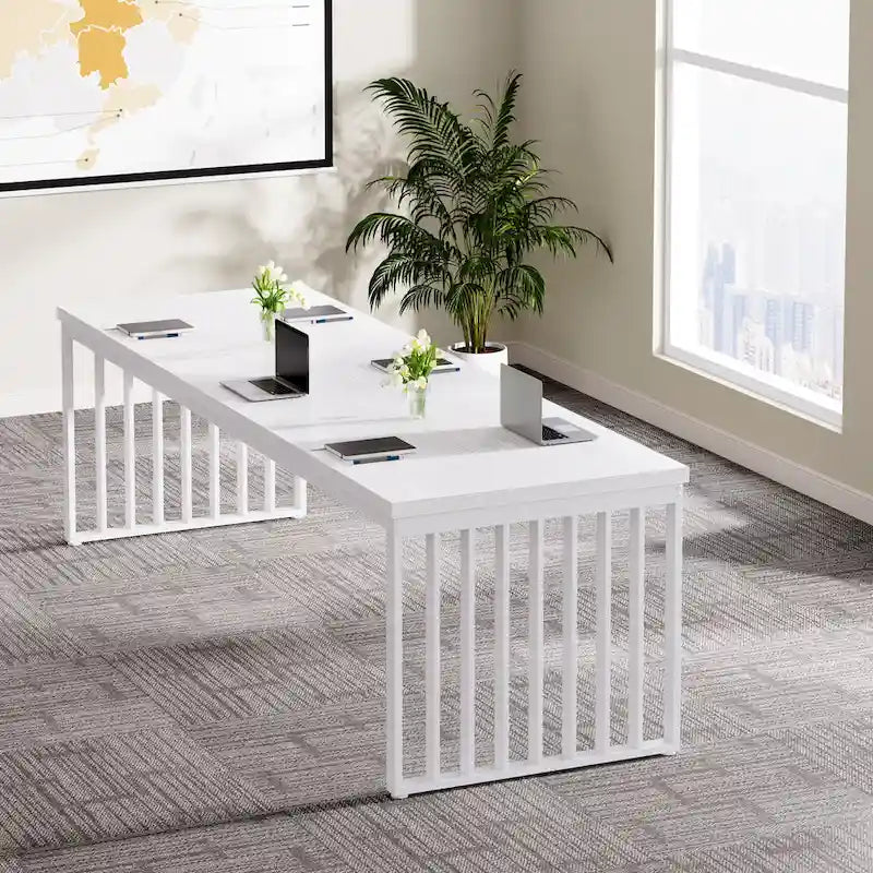 Table de réunion de conférence rectangulaire de 1,98 m pour bureau à domicile