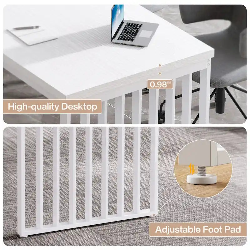 Table de réunion de conférence rectangulaire de 1,98 m pour bureau à domicile