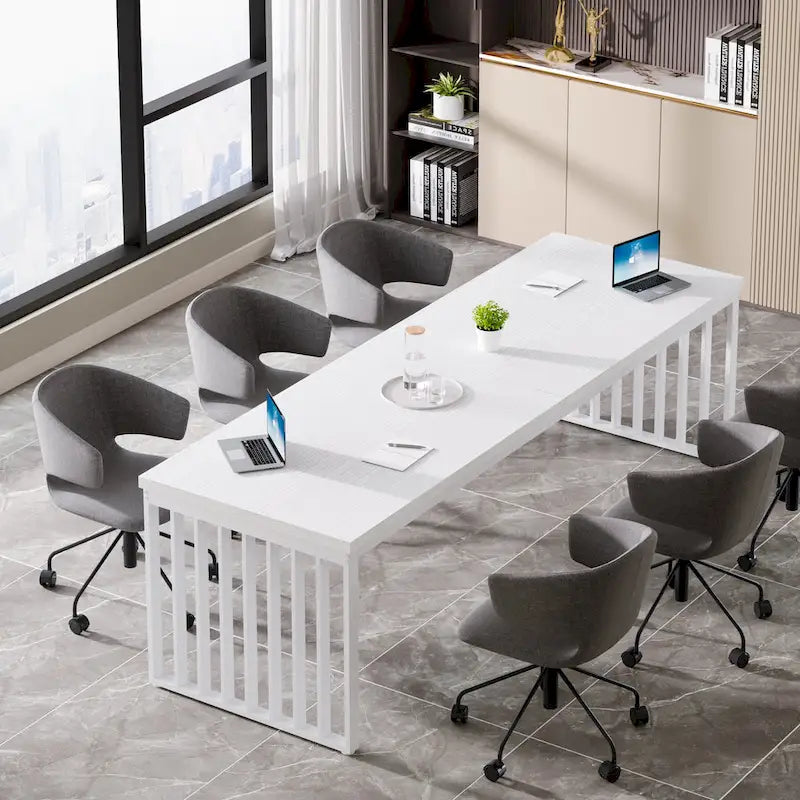 Table de réunion de conférence rectangulaire de 1,98 m pour bureau à domicile