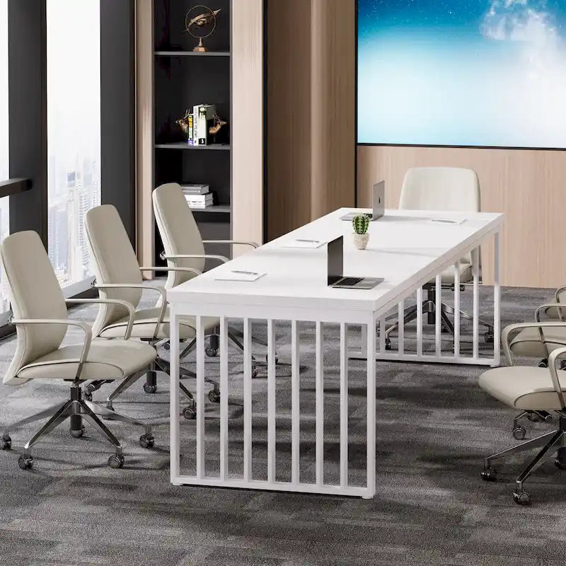 Table de réunion de conférence rectangulaire de 1,98 m pour bureau à domicile