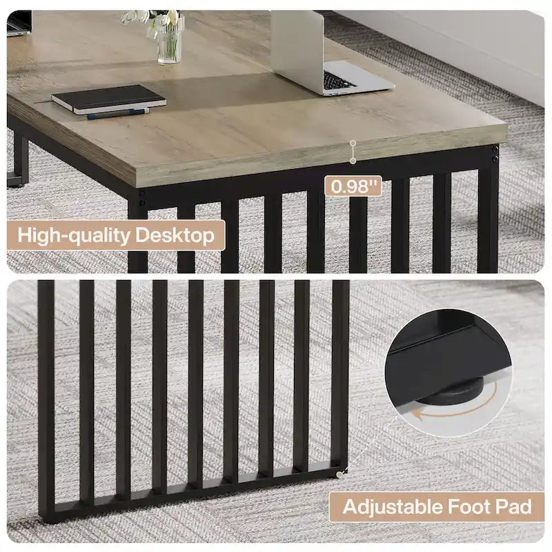 Table de réunion de conférence rectangulaire de 1,98 m pour bureau à domicile