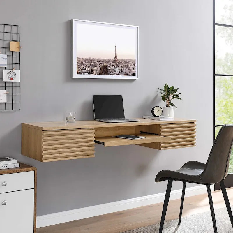 Support mural en bois pour bureau