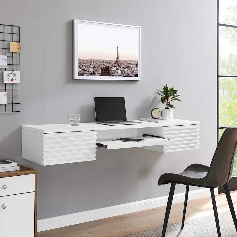 Support mural en bois pour bureau