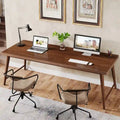 Bureau en bois de 200 cm de long pour 2 personnes avec pieds en métal