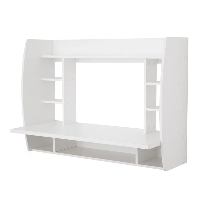 Bureau Mural Flottant Polyvalent - Table d'Étude et d'Écriture Élégante et Peu Encombrante avec Étagères - Idéal pour le Salon