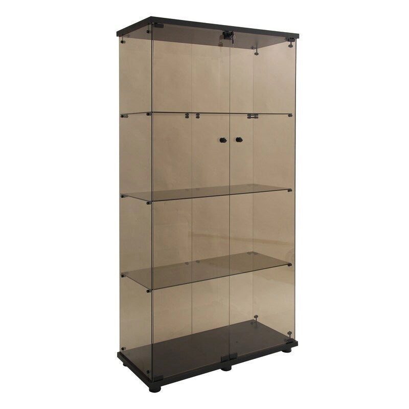 Vitrine en verre Tawny à 4 étagères, bibliothèque autoportante pour salon, bureau, vestiaire