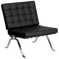 LeatherSoft Button Tufted Armless Lounge Chair w/Designer Curved Legs